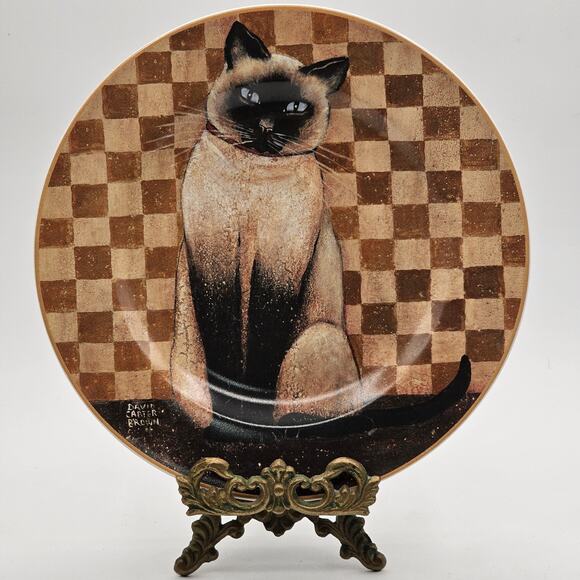 David Carter Brown Country Kitties Cat Decorative Plates 3-Vintage Collectibles - Picture 3 of 10